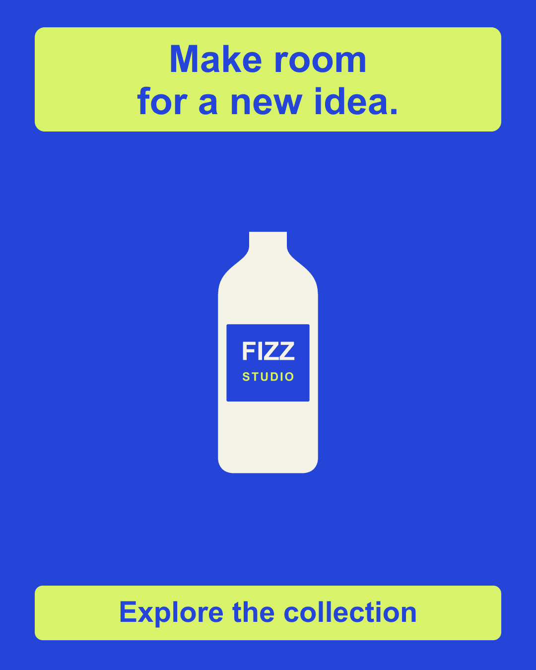 First vector reconstruction: cobalt bottle cap and outline merge into the cobalt background.