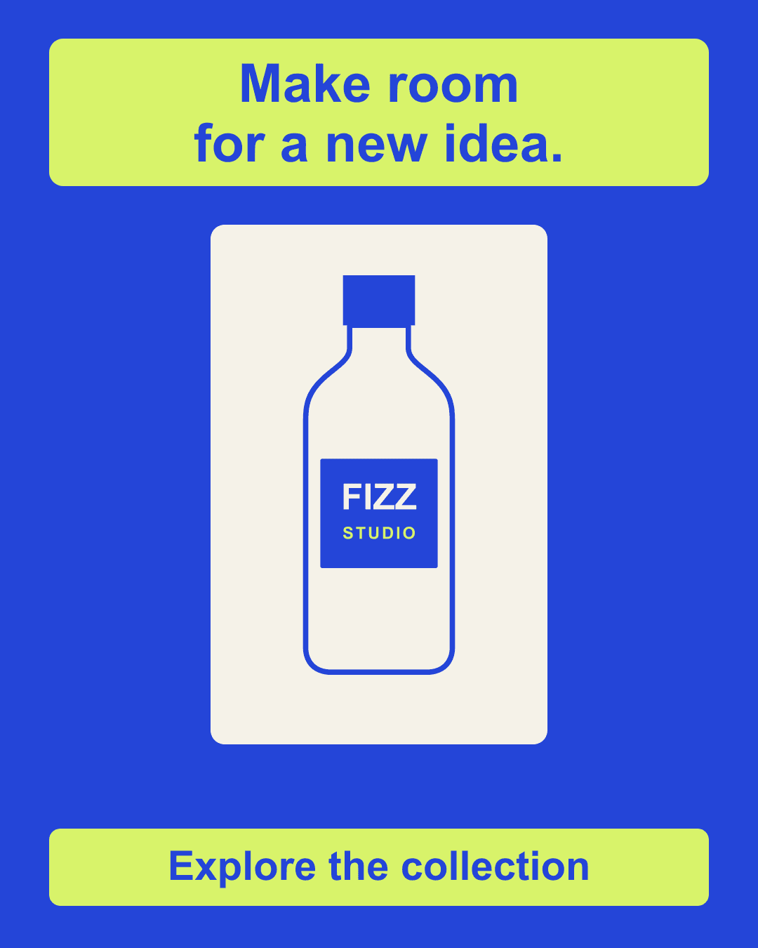 Reconstructed portrait with ivory backing panel around the unchanged bottle.